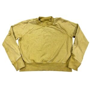 Lululemon Ready To Roll Sweatshirt Women's Medium Yellow Crop Boxy Crew Pullover